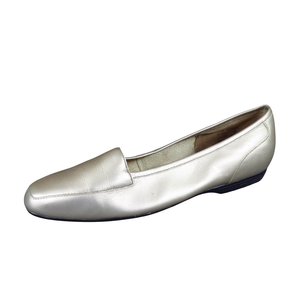 Feather Lite Freedom Women Loafer 7.5 Dress‎ Professional Gold Metallic Leather